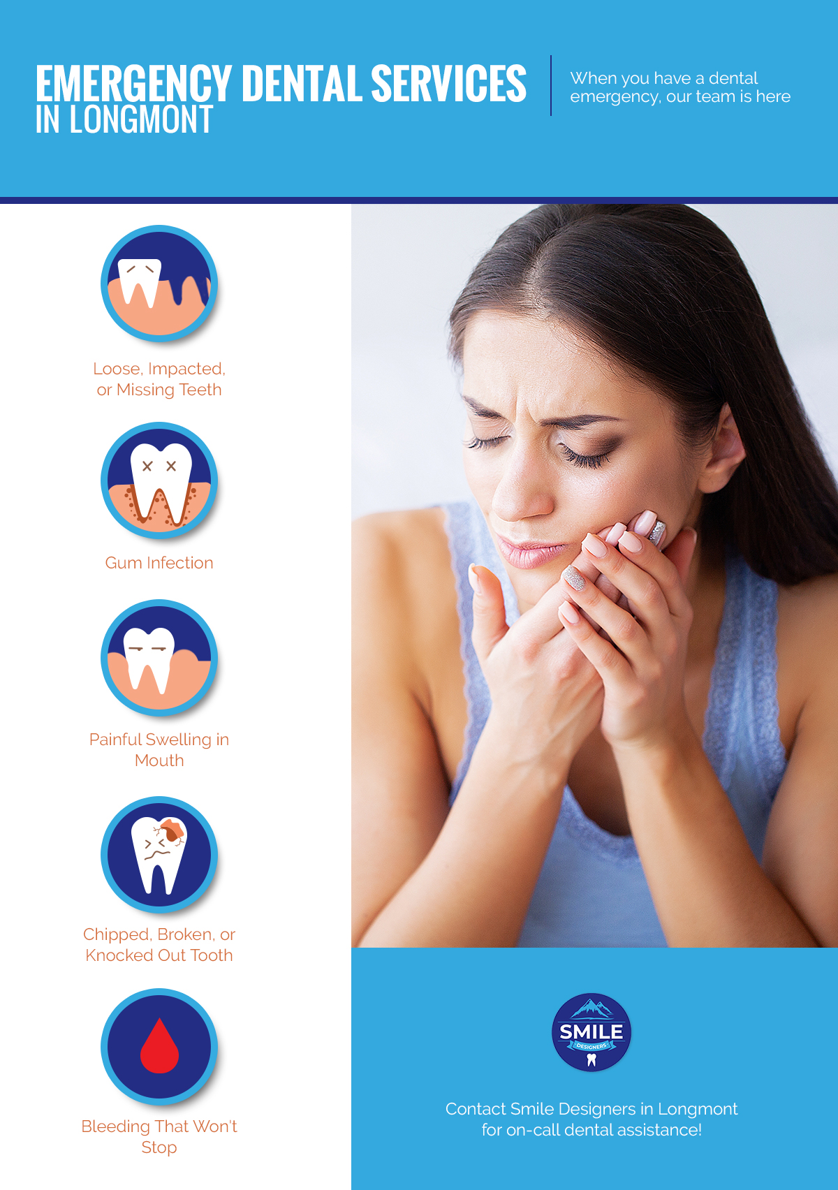 Emergency Dental services in Longmont infographic